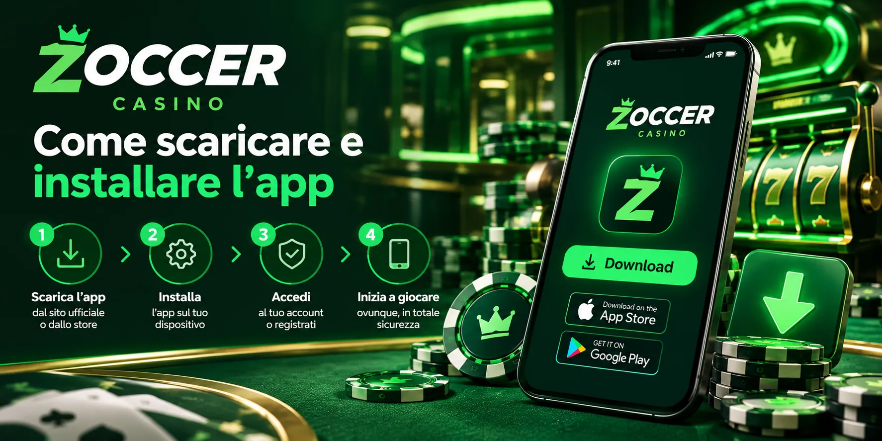 zoccer installare l'app